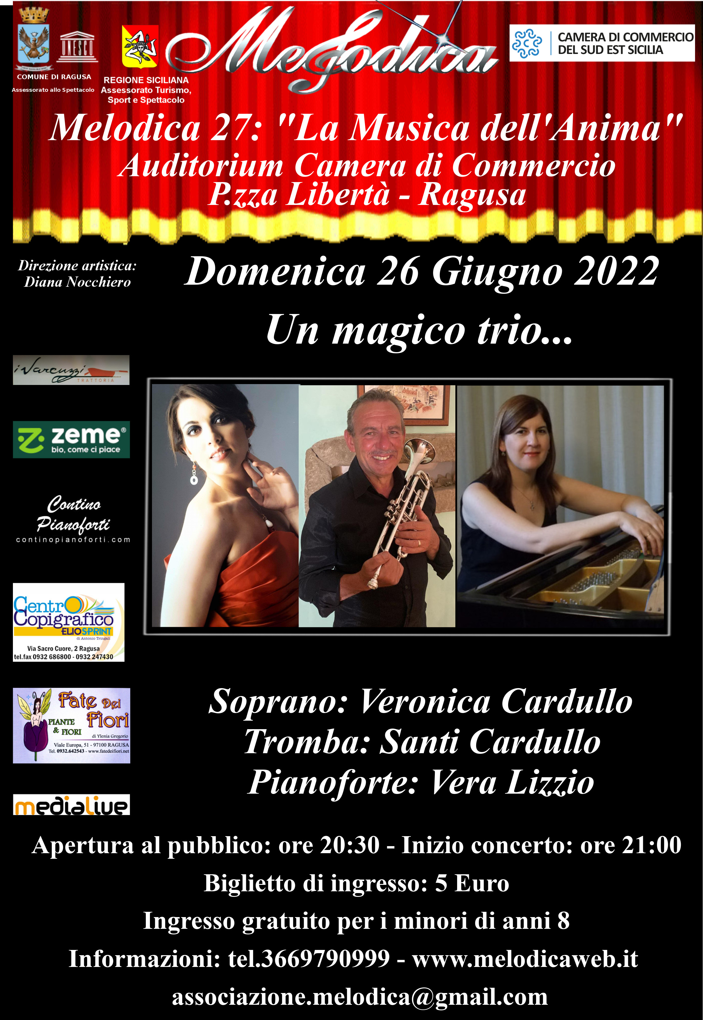 “UN MAGICO TRIO”, IL NUOVO CONCERTO DI “MELODICA” Lopinione Ragusa